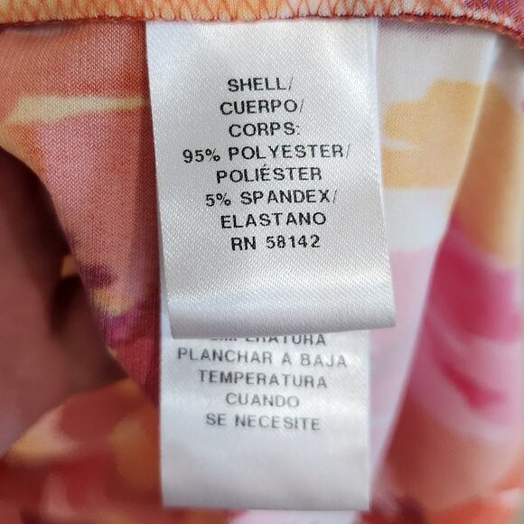 Maggy London Printed Abstract Jersey Wrap Dress V-Neck Watercolor Pink Size 4 - Picture 9 of 10